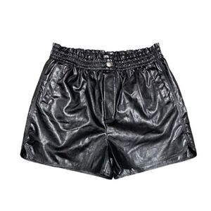 Very J Black Faux Leather Shorts Size Large